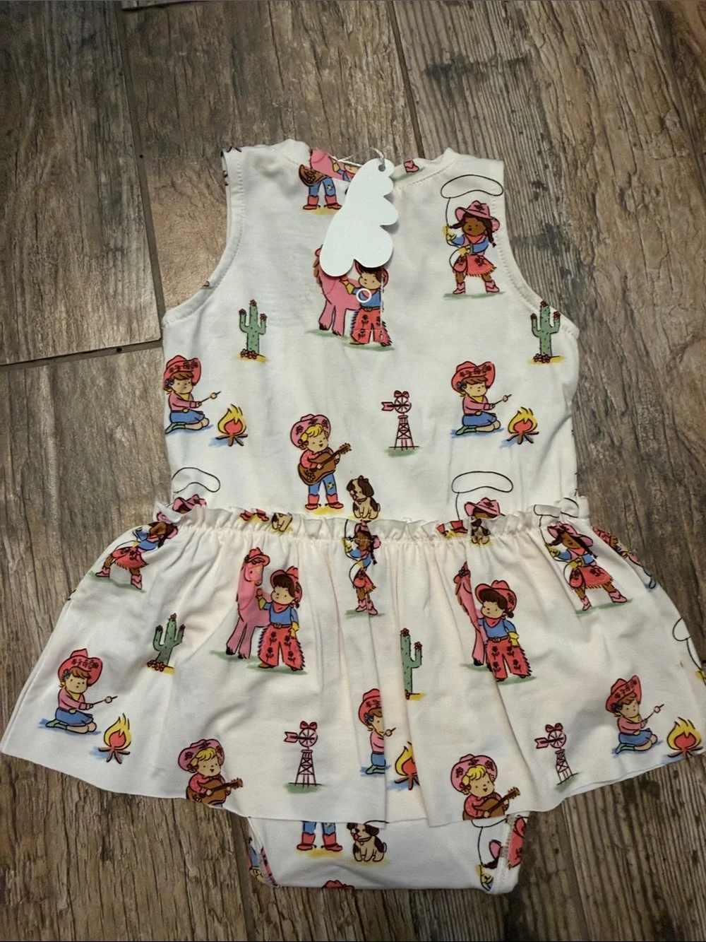 Angel Dear vintage cowgirls bodysuit skirt 3-6 month NWT